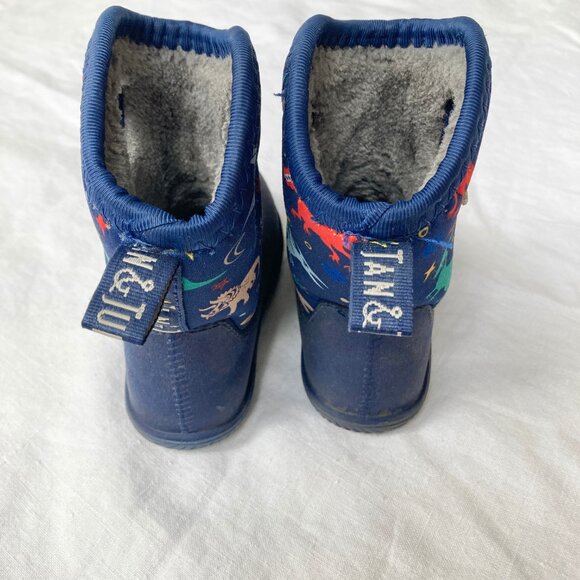 Jan & Jul Size 6 Toddler Boy Blue Dinosaur Rain Boots - Picture 4 of 6